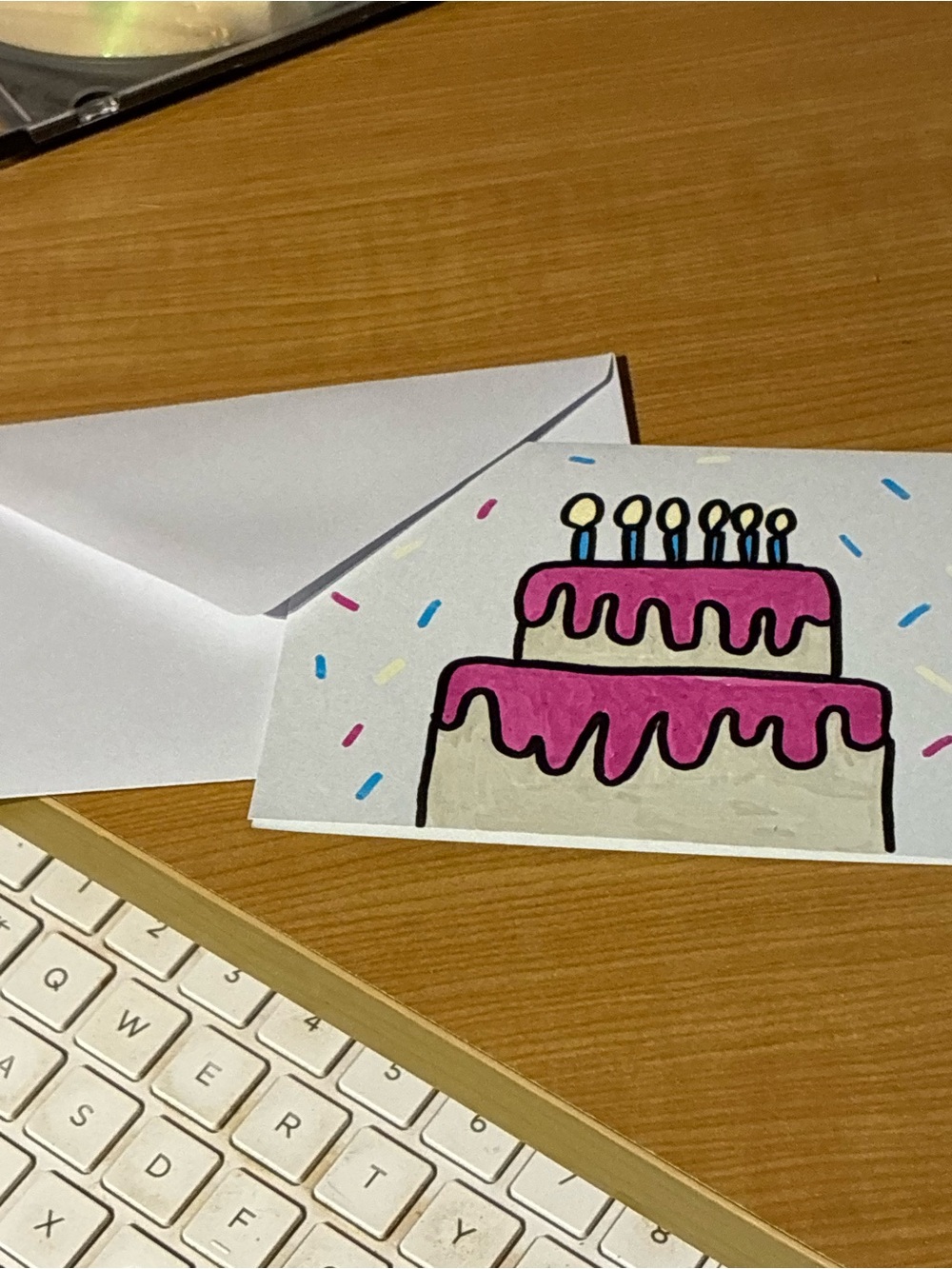 Painted Birthday Cake Card